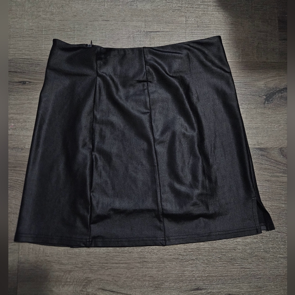 Black leather skirt